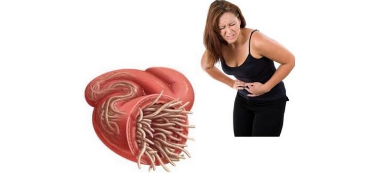 douleurs abdominales dues à des parasites dans les intestins